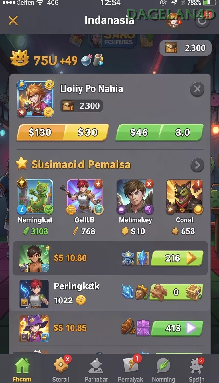 Cuplikan layar DANAGAME — pengaturan akun