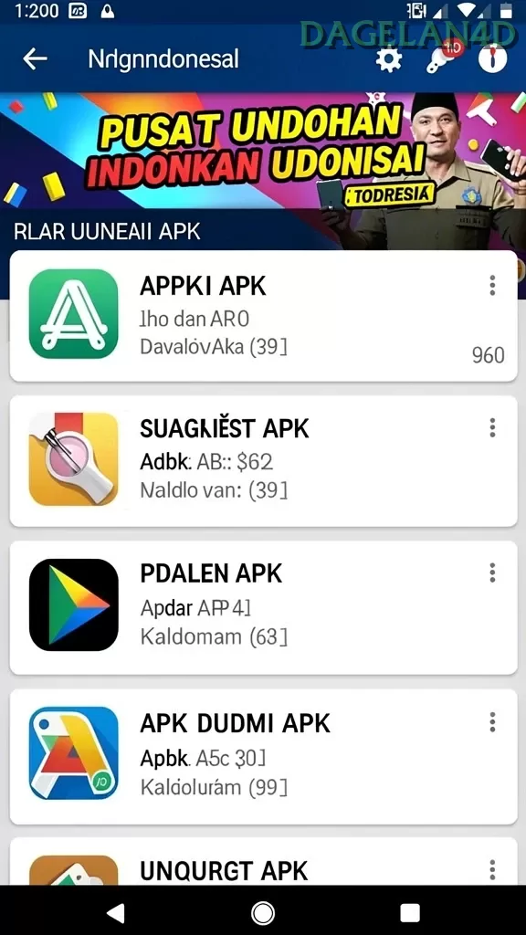 Cuplikan layar SUSTER4D — menu navigasi